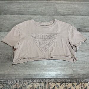 Guess Women's Beige Crop Top